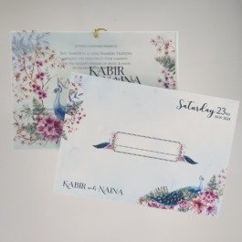 Floral and Water Color Pattern Blue Card