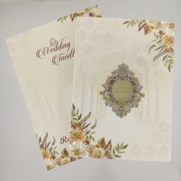 Heritage Patteren Cream Color Card with Acrylic Nametag