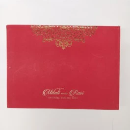 Shiny Gold Print Matte Red Card