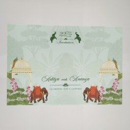 Custom Shaped MDF with Gold Foil Print Green Card