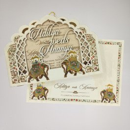 Custom Lasercut MDF Cream Color Card