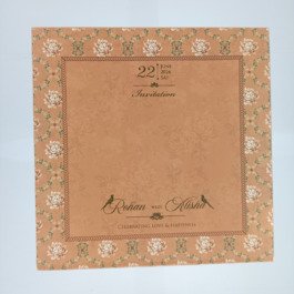 Floral Pattern Orange Card with Hardbound Leaf Cover